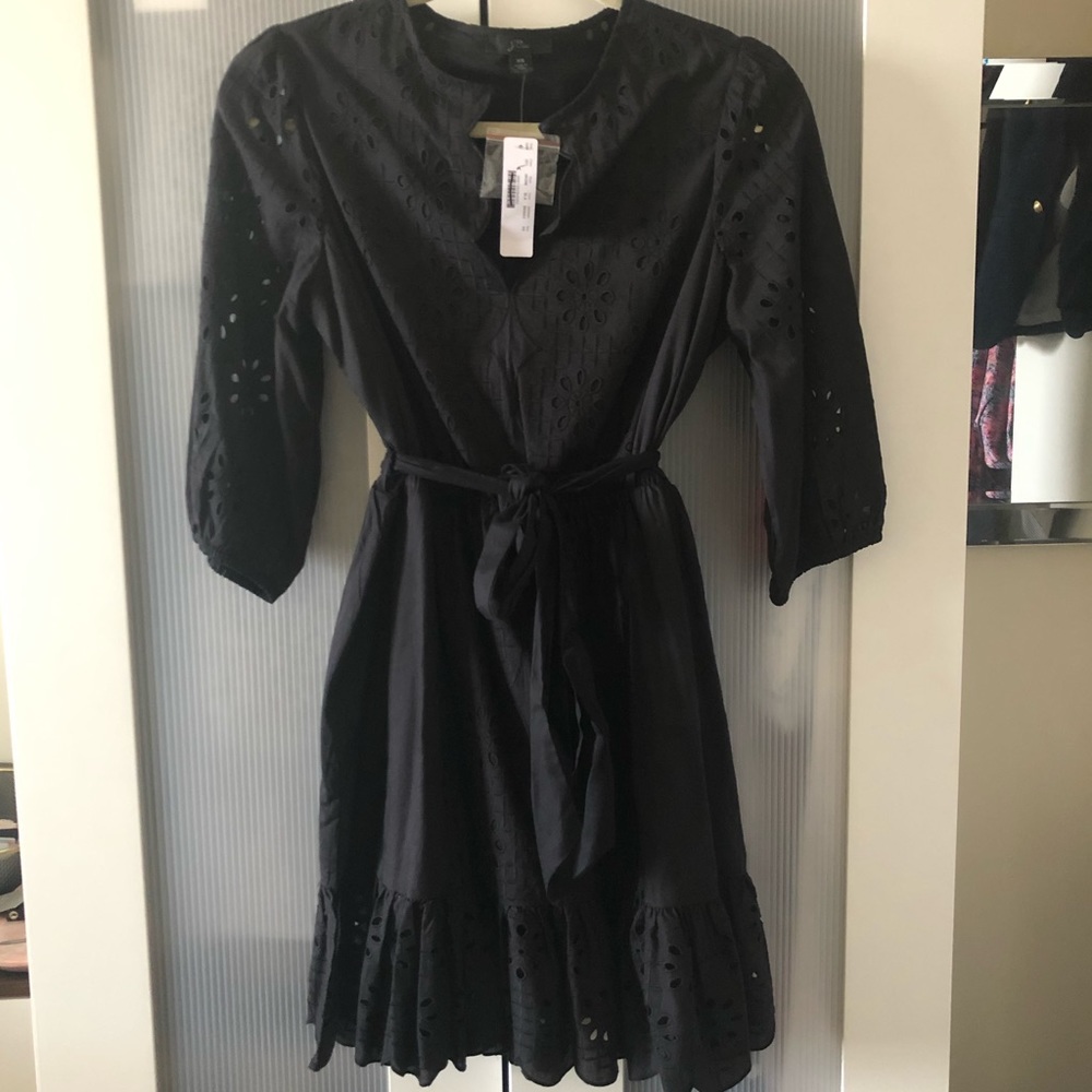 J.Crew Black Eyelet Dress